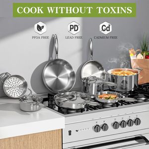 ty-Kitchenware 10-Piecestainless Steel Cookware <b>Set</b> Pots and <b>Pans</b> <b>Set</b> <b>Induction</b> Cooking Hot <b>Sale</b> - Product Image 5