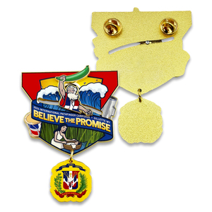 Pin de Solapa Esmaltado Personalizado con Cadena y Colgante, Temática Camporee Cristiana <span class=keywords><strong>Adventista</strong></span> Pathfinder 'Creer en la Promesa' de México - Product Image 4
