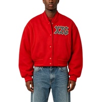 Veste d'automne Xuanzhige surdimensionnée, coupe courte, col montant, manches longues, délavée à l'acide, style vintage streetwear, écologique, haute qualité, personnalisée