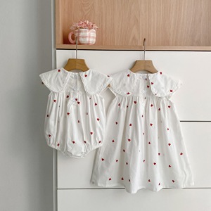 Zussen Liefde Geprint Meisjes Jurk Zomer Kinderen Rok Mouwloos Baby Romper Katoen Babykleding - Product Image 4