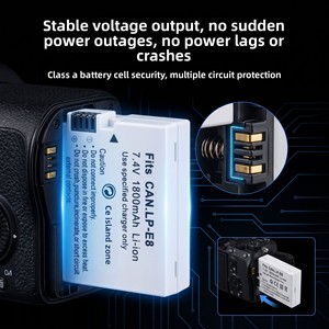 Compatible avec les appareils photo reflex numériques EOS 550D/600D/650D/<span class=keywords><strong>700D</strong></span> ; <span class=keywords><strong>Batterie</strong></span> lithium rechargeable LP-E8 7,4 V en stock - Product Image 4