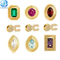 Boutons de chemise en métal personnalisés de style rétro carré doré avec fermoir à clip amovible, bijoux, boutons de chemise en perles pour femmes, boutons de manchette décoratifs