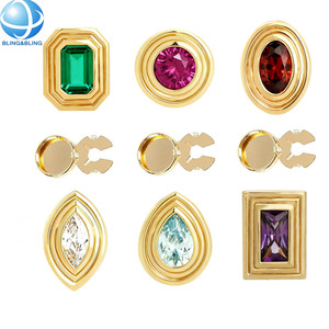 Tùy Chỉnh Retro Quảng Trường Vàng Tone Clip Có Thể Tháo Rời Nút Clasp Jewel Kim Loại Áo Sơ Mi Ngọc Trai Nút Bao Gồm Cho Phụ Nữ Khuy Măng Sét Trang Trí - Product Image 3