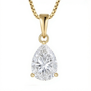 925 đồ trang sức bạc moissanite của phụ nữ thời trang và sang trọng chất lượng cao trắng 7*10mm hình Quả lê moissanite Mặt dây chuyền - Product Image 3