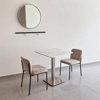Tables à manger en marbre pour hôtels commerciaux, cafés, tables carrées/petites modernes et minimalistes, durables, faciles à nettoyer, pour les réunions