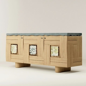 Mueble de Entrada de Lujo <span class=keywords><strong>con</strong></span> Detalles de Azulejos Pintados y Compartimentos de Almacenamiento para Espacios Residenciales Contemporáneos - Product Image 2