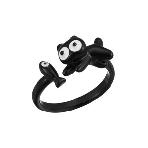 Cute Black Cat Cartoon <b>Adjustable</b> <b>Ring</b> For Women Fashion Jewelry Gift Index Finger <b>Ring</b> - Product Image 5