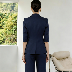 Costume professionnel pour fonctionnaires civils, entretien senior, formel, manches longues, boutons, uni, printemps-automne, pantalon de costume - Product Image 4