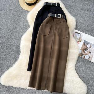 <span class=keywords><strong>Falda</strong></span> de lujo ligero vintage para mujer, de cintura alta, larga, de corte recto, estilo tubo, que realza la figura y la elegancia. - Product Image 1