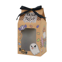 Petite boîte à bonbons en kraft européenne, nouvelle boîte cadeau pour Halloween, avec revêtement UV, pour aliments, bonbons, friandises