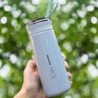 Vente en gros 2023 nouvelle belle doublure en verre bouteille d'eau créative Simple grand magasin bouteille d'étudiant cadeau publicitaire bouteille thermos