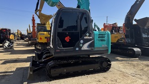 Excavatrice sur chenilles Kobelco SK75 Super, couleur turquoise, avec godet de 0,4 m³ de capacité, poids opérationnel de 7,5 tonnes, machine d'occasion - Product Image 5