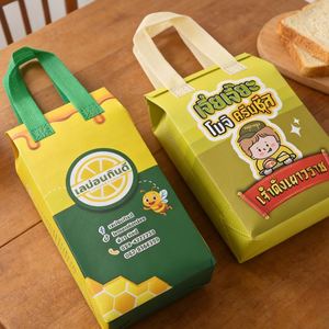 Bolsa de tela no tejida con logotipo personalizado, bolsa térmica para llevar comida, bolsa para entrega de alimentos, café, leche, té, precio al por mayor - Product Image 2