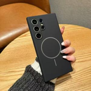 Funda de teléfono suave magnética con sensación de piel de silicona líquida para <span class=keywords><strong>Samsung</strong></span> S25 ultra 24 <span class=keywords><strong>23</strong></span> 22 fundas de teléfono lisas a prueba de golpes - Product Image 5