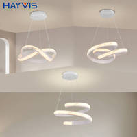 Nouveau produit, lustre au design spiralé irrégulier, motif pierre, 162W, éclairage LED à intensité variable, salle à manger, éclairage pour la maison, protection des yeux