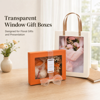 Boîte cadeau pliante personnalisée avec fenêtre en PET pour jouets en peluche et cosmétiques, OEM, plusieurs couleurs et tailles