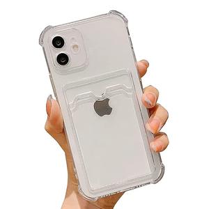 Custodia trasparente per Slot per schede per <span class=keywords><strong>iPhone</strong></span> 13 <span class=keywords><strong>11</strong></span> 12 <span class=keywords><strong>Cover</strong></span> per <span class=keywords><strong>portafoglio</strong></span> in Silicone TPU antiurto trasparente per <span class=keywords><strong>iPhone</strong></span> 14/14 Pro Max - Product Image 1