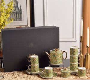 Service à café de luxe 15 pièces, décorations nordiques de luxe pour la maison, en céramique, pour 6 personnes - Product Image 5