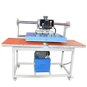 Large wide oil pressure top heater/bottom heater double tray multi-functional heat press machine for car mat hot foil