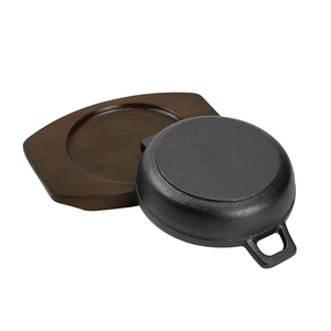 Utensilios <span class=keywords><strong>de</strong></span> cocina <span class=keywords><strong>de</strong></span> <span class=keywords><strong>hierro</strong></span> <span class=keywords><strong>fundido</strong></span> Sizzle Platter Fajita Pan Pre-sazonado Mini plato redondo <span class=keywords><strong>para</strong></span> servir Sartén - Product Image 5