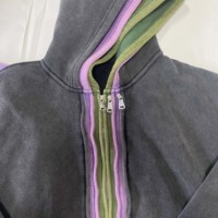 Hoodie Grosir Streetwear Heavyweight Oversized Bahan Katun Fleece Custom Logo Polos, Model Crop Zip Up Double Triple Layer Wash Hoodies