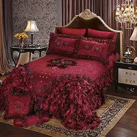 Parure de lit de luxe en polyester à motif végétal de dessin animé pour usage domestique, drap, taie d'oreiller et housse de couette pour lits simples, doubles et très grands