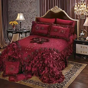 Set di Biancheria da Letto in Poliestere per Uso Domestico con Motivo Floreale, Lenzuola, Federe e Copripiumino per Letti <span class=keywords><strong>Singoli</strong></span>, Queen e King - Product Image 5