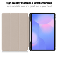 Porte-stylo Tri-fold Stand Folio Cover TPU Couverture Arrière Tablette Étui En Cuir pour Samsung Galaxy Tab S10 FE Plus 13 Pouces S9 A9 S8