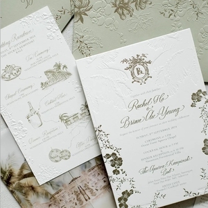 Tarjeta de Invitación de Boda Creativa de Lujo de Alta Gama, Personalizada, Impresa en Cartulina de 600g, con Grabado en Relieve - Product Image 1
