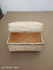 Nuove idee di prodotto 2022 cibo Snack scatole regalo cesto di bambù con coperchio tessuto cestini Desktop - Product Image 4