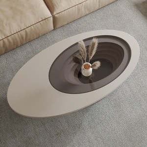 Table basse en verre Abyss de luxe, design ovale minimaliste moderne, table basse tendance pour les salons compacts - Product Image 5