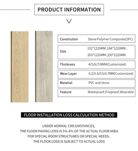 vinyl plank luxury <strong>pvc</strong> tile floor waterproof anti slip vinyl spc <strong>flooring</strong> - Product Image 2
