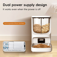 Dispensador de Comida para Mascotas 2 en 1 Ecológico de Plástico, Control Remoto por Aplicación Tuya, Comedero Automático de 6L para Perros y Gatos, Comida Seca, WiFi Inteligente