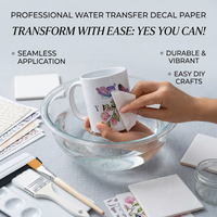 Yesion A4 taille jet d'encre sans vernis décalcomanie toboggan papier de transfert blanc clair papier de transfert d'eau pour tasses