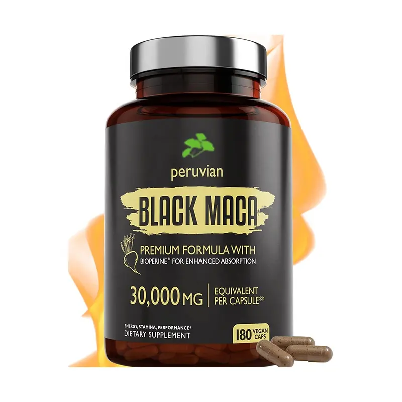 Organic Black Maca Root Extract Highest Potency Maca Capsules Ultimate Maca Pills for Butt Hips Enlargement