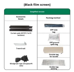 Tente à baldaquin pour camping en plein air, protection solaire hexagonale, tissu Oxford noir enduit argenté épaissi, <span class=keywords><strong>auvent</strong></span> de protection solaire pour pique-nique - Product Image 6