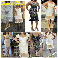 Euro rayonne mature rayonne 2 pièces auto-ceinture bouton 2023 Sexy plume Image 2023 robe de pansement noire avec logo moulante