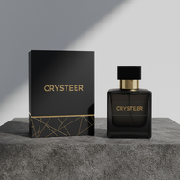 Flacon de parfum en verre carré noir avec bouchon magnétique en aluminium, écologique, recyclable, diffuseur de roseaux 30/50/100 ml, logo personnalisé
