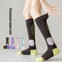 Chaussettes de sport professionnelles personnalisées pour femmes, vente en gros, pour la course, le basketball, le football, confortables, mi-mollet, hautes, à compression