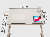 GRACECOASTER Table de lit moderne en plastique à hauteur réglable avec tiroir de rangement et panneau de conception pour bureau d'ordinateur à domicile