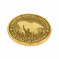 Pièce de monnaie commémorative personnalisée en alliage de zinc plaqué or avec design de carte 3D, médaille de défi, souvenirs en métal pour cadeaux