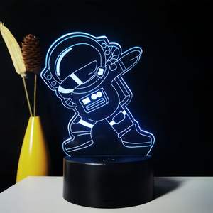Prezzo all'ingrosso moderno 3D LED luce notturna ABS Base multicolore astronauta arte per adolescenti - Product Image 5