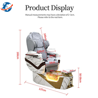 Fauteuil de pédicure en marbre de qualité supérieure avec dossier inclinable, vapeur, bain à remous et vidange automatique pour salon de beauté
