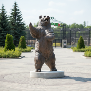Grande giardino esterno decorativo <span class=keywords><strong>Kodiak</strong></span> bronzo in piedi orso bruno scultura alta 8 piedi - Product Image 1