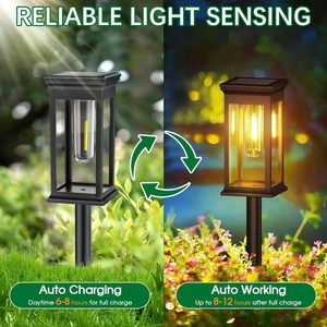 Petite lampe de jardin solaire LED en ABS avec batterie, capteurs de mouvement et de lumière, indice de protection IP65, blanc chaud, certifiée RoHS - Product Image 2