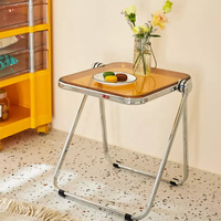 Table basse multifonctionnelle moderne et simple en métal avec plateau transparent en acrylique, pliable, pour le thé et le café, idéale pour l'ameublement de la maison