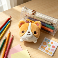 Porte-clés en peluche chien Corgi 10 cm personnalisé OEM, jouet en peluche Kawaii brodé, cadeau promotionnel