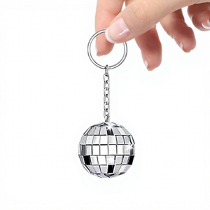 مخصصة لينة المينا الصلبة الفضة ديسكو الكرة بريق أقراط المفاتيح قلادة مخصصة ديسكو سلاسل أحداث عيد الميلاد - Product Image 4