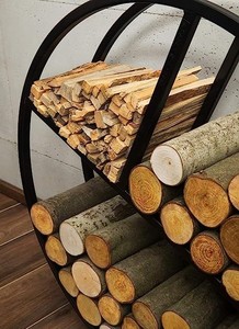 Support à bois de chauffage cadre en acier métallique abri à bois de chauffage enduit de poudre avec couvercle imperméable aide à l'empilage abri en bois pour porche jardin - Product Image 2