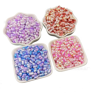 Perles d'arachide 4x8mm dégradées bicolores en résine plastique, perles intercalaires DIY pour chaînes de téléphone, pendentifs de voiture, porte-clés - Product Image 4